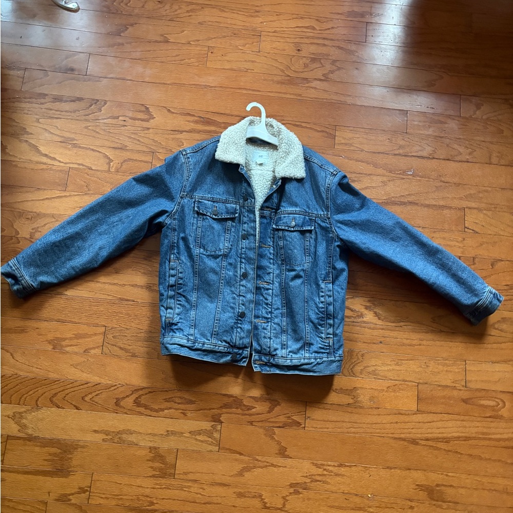 Denim lapel neck jacket